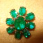 Beautiful Bright Green Stone Vintage Earrings - Sterling Silver screw on style, 1" long
