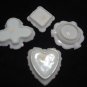 4 Antique Westmoreland Specialty Milk Glass Palm Tree Bridge Trays set
