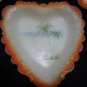 4 Antique Westmoreland Specialty Milk Glass Palm Tree Bridge Trays set