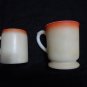 Antique Westmoreland Specialty Milk Glass Palm Tree Child Cup & Mini Match Holdr