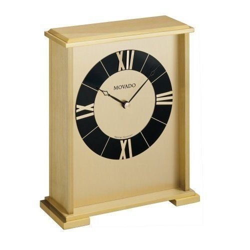 Movado Desktop Clock Mantel Brass MGO171M
