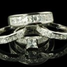 His And Her 4pcs Matching Set Wedding Ring Engagement  Ring
