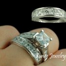 His And Her 3pcs Matching Set Wedding Ring Engagement  Ring