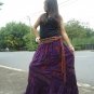 100% Rayon Embroidery Purple Long Skirt