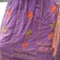 100% Rayon Embroidery Purple Long Skirt