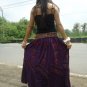 100% Rayon Embroidery Purple Long Skirt