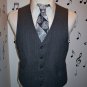 Mens VINTAGE 3pc THREE PIECE luxury MOD gangster WOOL pinstripe SLIMFIT gray suit 44R 44 R