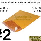 20 pc Lot - #2 Kraft Bubble Self Sealing 8.5x11 Envelopes