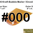20 pc Lot - #000 Kraft Bubble Self Sealing 4x8 Envelopes