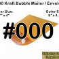 20 pc Lot - #000 Kraft Bubble Self Sealing 4x8 Envelopes