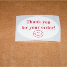 Thank You Red on White Oval Labels 1.25"x2" - 100 Qty