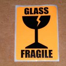 Fragile - Orange Glass Handling Labels 2" x 3" - 40 Qty