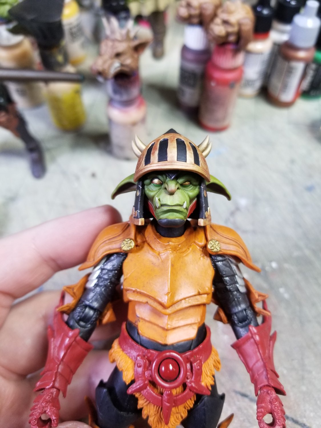 (jason_demon_3d_studio)Visor Helm Goblin(Hand Painted, Fitted for Legions, Head Only)(SuperSale!)