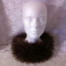 brown, fizz fur neck warmer, adult size, LOOM KNITTED