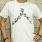Men Women Unisex White t-shirt - 8 skulls on Korean alphabet / FREESHIP / Steam Cool Punk : Small