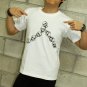 Men Women Unisex White t-shirt - 8 skulls on Korean alphabet / FREESHIP / Steam Cool Punk : XLarge