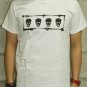 4 Grinning Black Skulls -Men Women Unisex White t-shirt - FREESHIP : Small