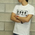4 Grinning Black Skulls -Men Women Unisex White t-shirt - FREESHIP : Medium
