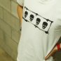 4 Grinning Black Skulls -Men Women Unisex White t-shirt - FREESHIP : XLarge