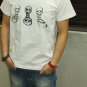 Men Women Unisex White t-shirt - FREESHIP/ 3 skulls and 3 skull shadows : Large