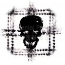 SUPER SOFT Men White t-shirt - FREESHIP/ Black skull in Dotting square : Small