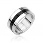Stainless Steel Ring with Carbon Fiber Center 10mm