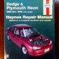 1995 - 1999 Dodge Plymouth Neon Haynes Auto Repair Manual