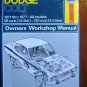 1971 - 1977 Dodge Colt Sedan Hardtop Coupe & Wagon Haynes Auto Repair Manual