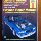 82-94 GM Buick Cadillac Cimarron Chevrolet Cavalier Olds Firenza Pontiac J2000 Sunbrid Haynes Manual