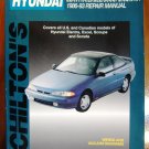 86-93 Hyundai Elantra Excel Scoupe Sonata Chiltons Manual