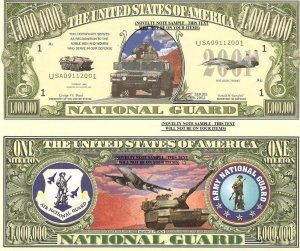 UNITED STATES AIR ARMY NATIONAL GUARD DOLLAR BILLS x 2