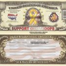 SUPPORT OUR TROOPS USA YELLOW RIBBON DOLLAR BILLS x 2 AMERICAN FORCES