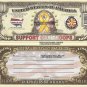 SUPPORT OUR TROOPS USA YELLOW RIBBON DOLLAR BILLS x 2 AMERICAN FORCES