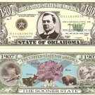 OKLAHOMA THE SOONER STATE 1907 DOLLAR BILLS x 2 OK