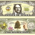 IOWA THE HAWKEYE STATE 1846 DOLLAR BILLS x 2 IA