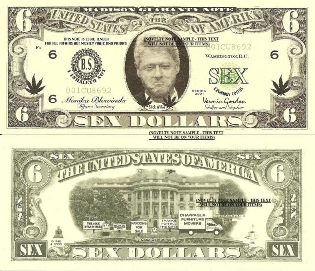 Bill Clinton Slick Willie Sex Dollar Bills X 2 Monika Free Download