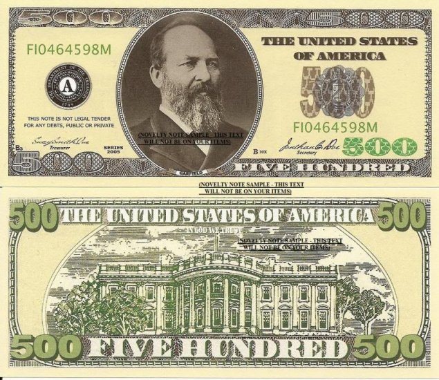 CASINO PARTY POKER NIGHT MONEY 500 DOLLAR BILLS X 25