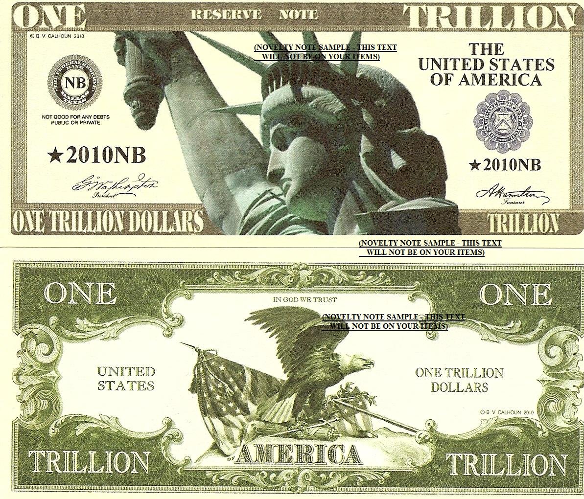 Million Billion Trillion Zillion American Dollar Bills Set Of 8