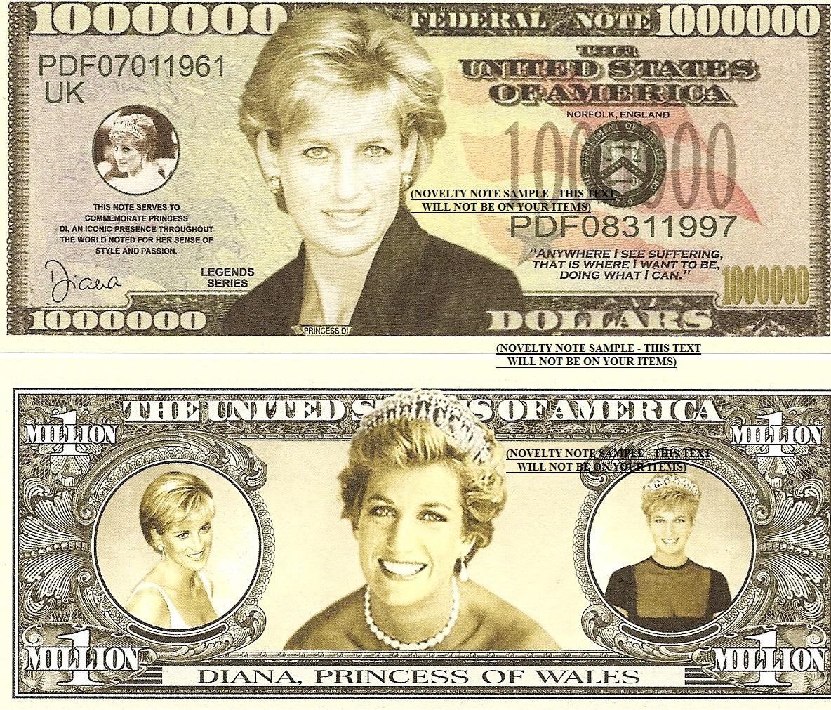 Diana Princess of Wales Commemorative Dollars Bills x 4 Royalty