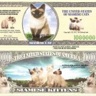 Siamese Cats and Kittens Million Dollar Bills x 2 New