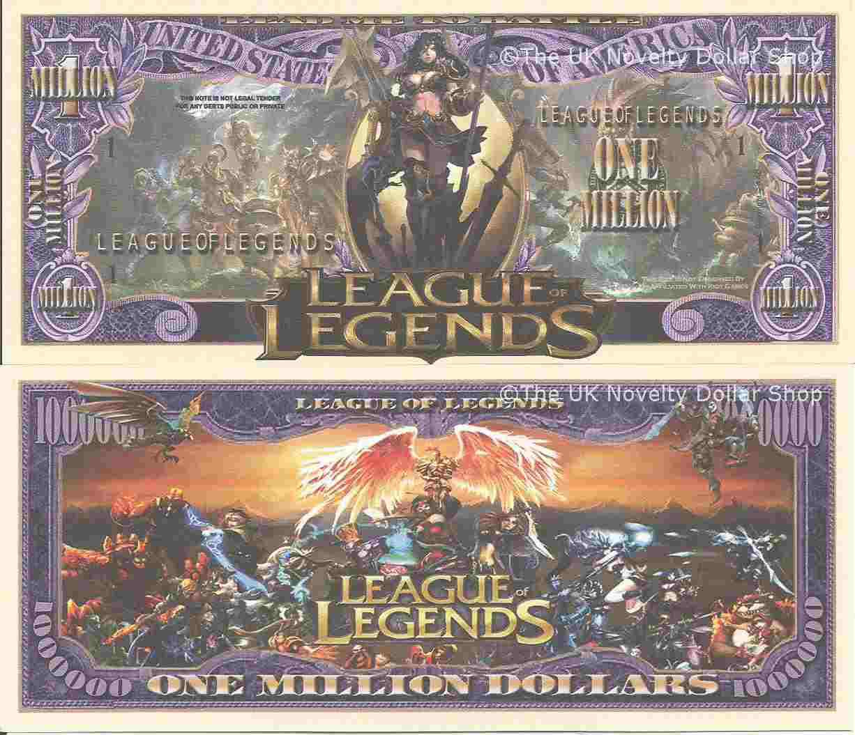 League of Legends Lead Me To Battle Million Dollar Bills x 2 Arena Video Game