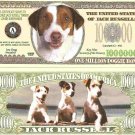 Jack Russel Terrier Dog Puppy One Million Dollar Bills x 2 Gift