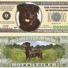 Rottweiler Dog One Million Dollar Bills x 2 Gift