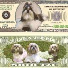 Shih Tzu Dog Puppy Lovers Million Dollar Bills x 2 Gift