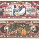 Snow White Seven Dwarfs Commemorative Million Dollar Bills Set of 16 1937 Film