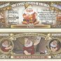 Snow White Seven Dwarfs Commemorative Million Dollar Bills Set of 16 1937 Film