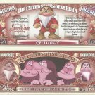 Grumpy Snow White Seven Dwarfs Commemorative Million Dollar Bills x 2 1937 Film