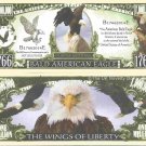 Bald American Eagle Haliaeetus Leucocephalus Million Dollar Bills x 2 Liberty