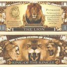 The Lion Panthera Leo Million Dollar Bills x 2 Big Cats Family Felidae Genus