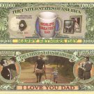 Happy Fathers Day Million Dollar Bills x 2 Worlds Greatest Dad Gift June